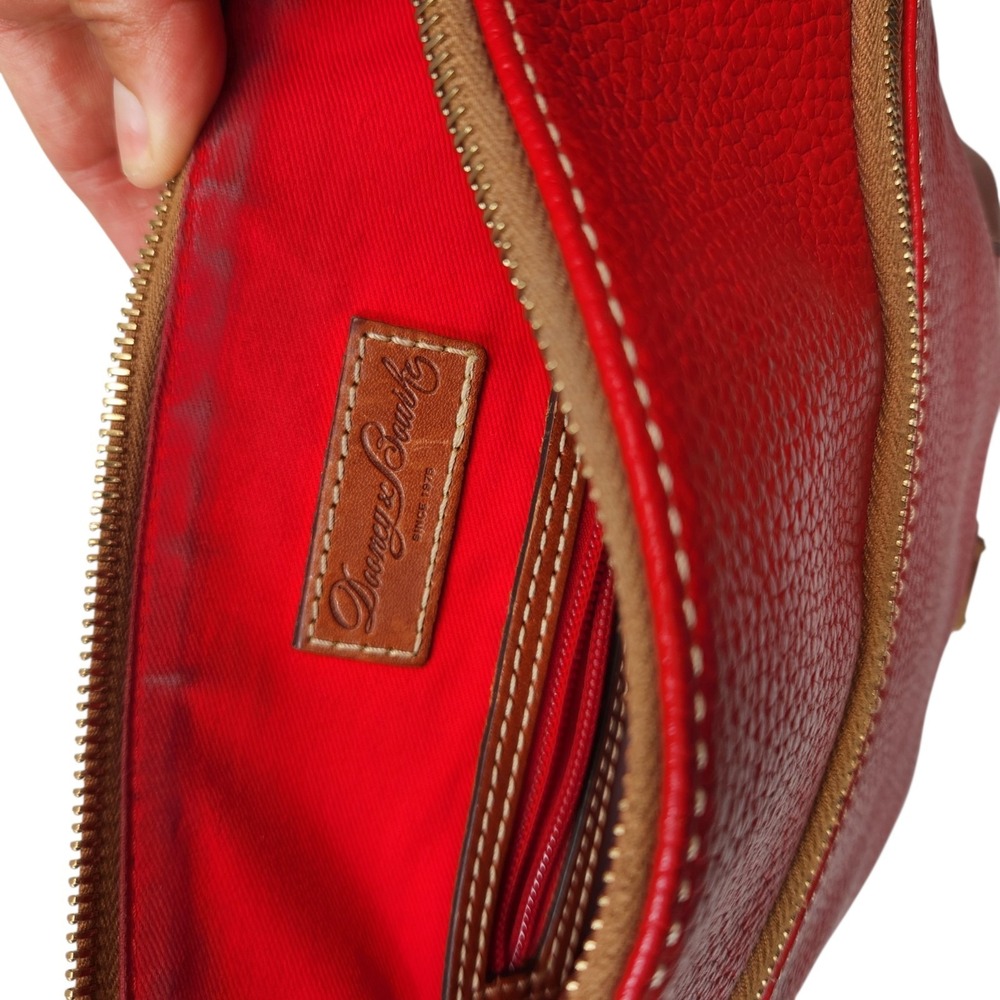 DOONEY & BOURKE Pebble Grain Leather Handbag Purse Shoulder Bag Red Wine Burgund - Picture 14 of 16